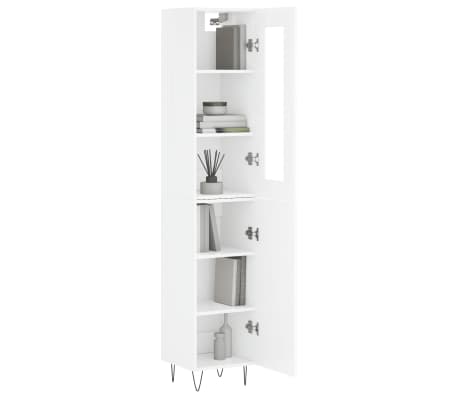 vidaXL Ντουλάπι Γυαλ. Λευκό 34,5 x 34 x 180 εκ. από Επεξεργασμένο Ξύλο