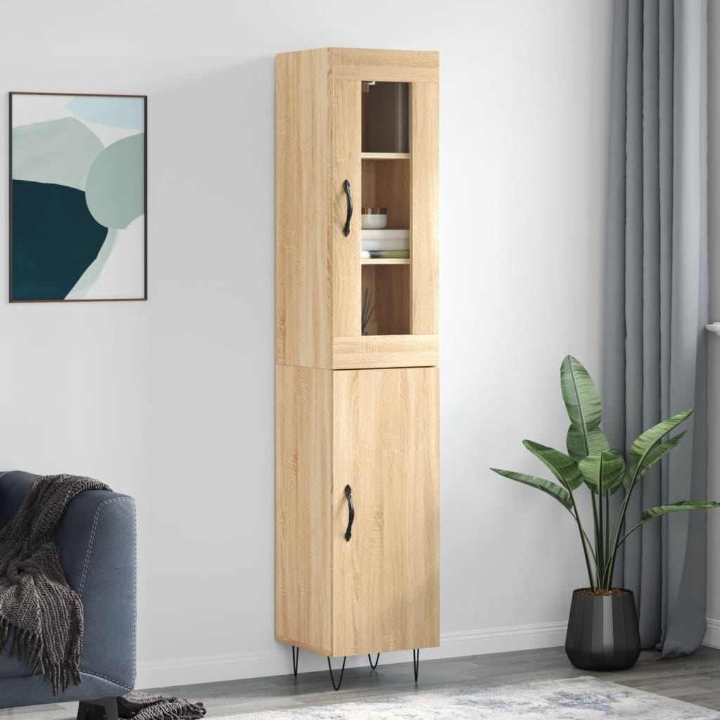 Highboard Sonoma-Eiche 34,5x34x180 cm Holzwerkstoff