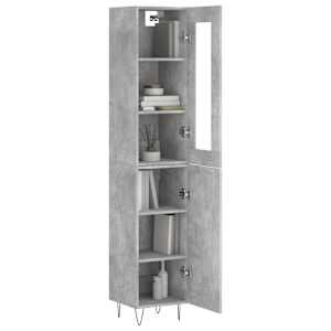 vidaXL Highboard Concrete Grey 34.5x34x180 cm Engineered Wood