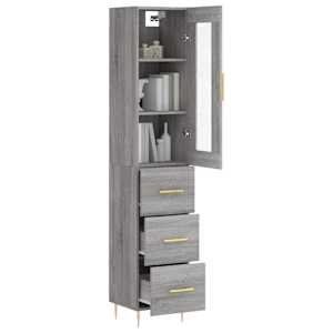 Skříň highboard šedá sonoma 34,5 x 34 x 180 cm kompozitní dřevo - obrázek 3