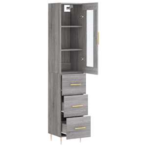 Skříň highboard šedá sonoma 34,5 x 34 x 180 cm kompozitní dřevo - obrázek 4