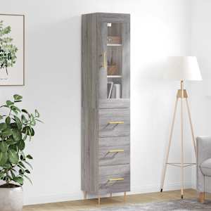 Skříň highboard šedá sonoma 34,5 x 34 x 180 cm kompozitní dřevo - obrázek 1