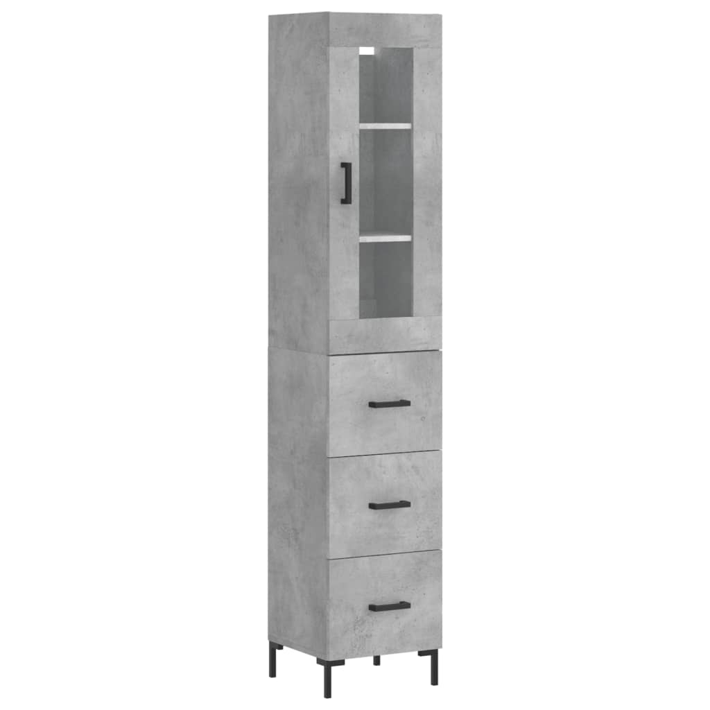 vidaXL Skříň highboard betonově šedá 34,5x34x180 cm kompozitní dřevo