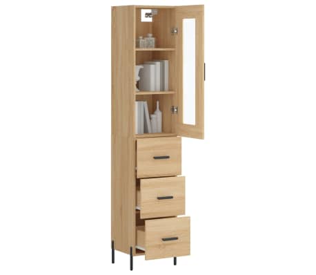 vidaXL Highboard Sonoma-Eiche 34,5x34x180 cm Holzwerkstoff