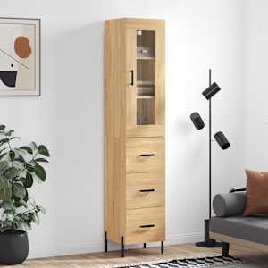 Skříň highboard dub sonoma 34,5 x 34 x 180 cm kompozitní dřevo