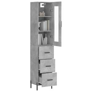 Skříň highboard betonově šedá 34,5x34x180 cm kompozitní dřevo - obrázek 3