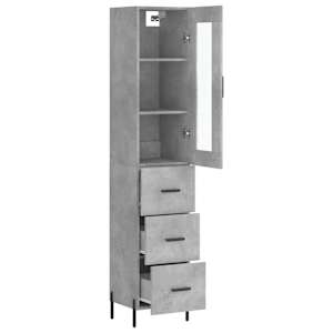 Skříň highboard betonově šedá 34,5x34x180 cm kompozitní dřevo - obrázek 4