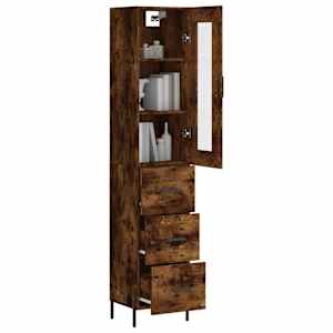 Skříň highboard kouřový dub 34,5 x 34 x 180 cm kompozitní dřevo - obrázek 3