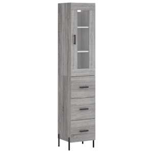 Skříň highboard šedá sonoma 34,5 x 34 x 180 cm kompozitní dřevo - obrázek 2