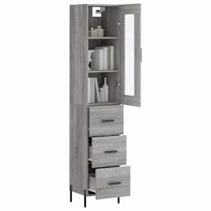 Skříň highboard šedá sonoma 34,5 x 34 x 180 cm kompozitní dřevo - obrázek 3