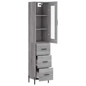 Skříň highboard šedá sonoma 34,5 x 34 x 180 cm kompozitní dřevo - obrázek 4