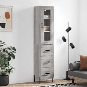 Skříň highboard šedá sonoma 34,5 x 34 x 180 cm kompozitní dřevo - obrázek 1