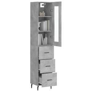 Skříň highboard betonově šedá 34,5x34x180 cm kompozitní dřevo - obrázek 3