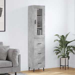 Skříň highboard betonově šedá 34,5x34x180 cm kompozitní dřevo - obrázek 1