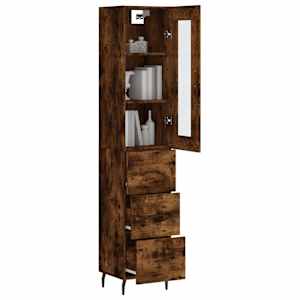 Skříň highboard kouřový dub 34,5 x 34 x 180 cm kompozitní dřevo - obrázek 3