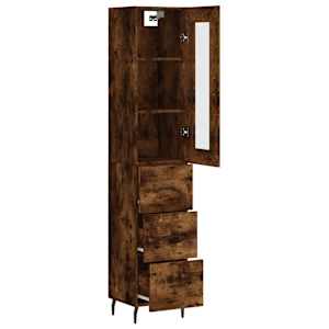 Skříň highboard kouřový dub 34,5 x 34 x 180 cm kompozitní dřevo - obrázek 4