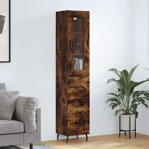 Skříň highboard kouřový dub 34,5 x 34 x 180 cm kompozitní dřevo - obrázek 1