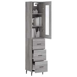 Skříň highboard šedá sonoma 34,5 x 34 x 180 cm kompozitní dřevo - obrázek 3