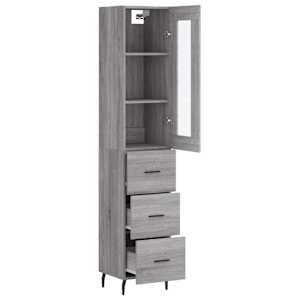 Skříň highboard šedá sonoma 34,5 x 34 x 180 cm kompozitní dřevo - obrázek 4