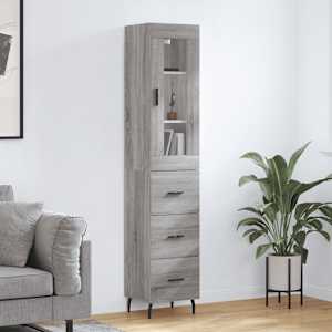 Skříň highboard šedá sonoma 34,5 x 34 x 180 cm kompozitní dřevo - obrázek 1