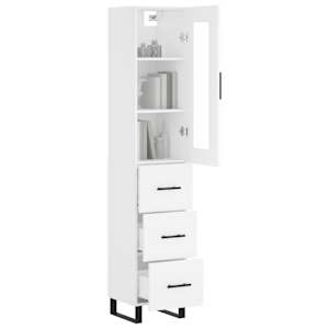 Skříň highboard bílá 34,5 x 34 x 180 cm kompozitní dřevo - obrázek 3