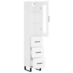Skříň highboard bílá 34,5 x 34 x 180 cm kompozitní dřevo - obrázek 4