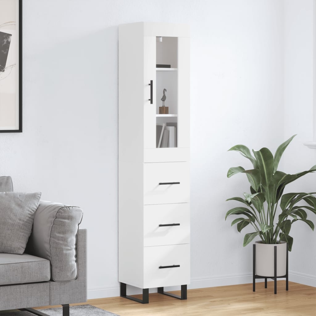 Skříň highboard bílá 34,5 x 34 x 180 cm kompozitní dřevo