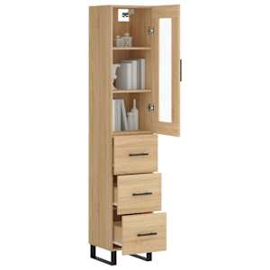 Skříň highboard dub sonoma 34,5 x 34 x 180 cm kompozitní dřevo - obrázek 3