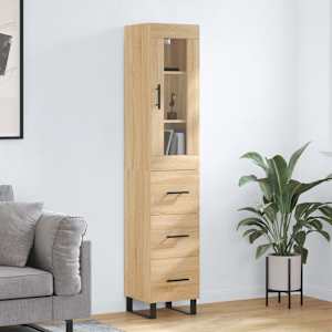 Skříň highboard dub sonoma 34,5 x 34 x 180 cm kompozitní dřevo
