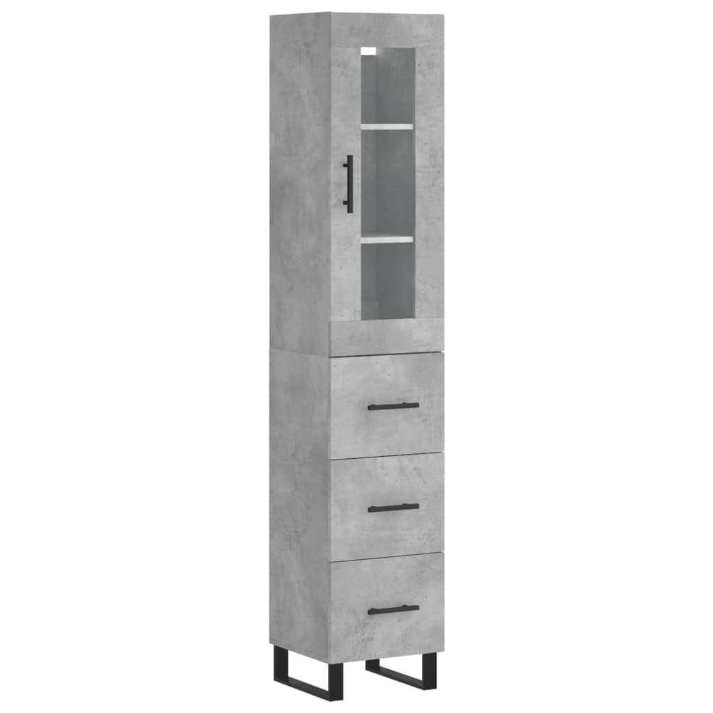 vidaXL Skříň highboard betonově šedá 34,5x34x180 cm kompozitní dřevo