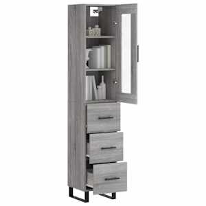 Skříň highboard šedá sonoma 34,5 x 34 x 180 cm kompozitní dřevo - obrázek 3
