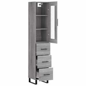Skříň highboard šedá sonoma 34,5 x 34 x 180 cm kompozitní dřevo - obrázek 4