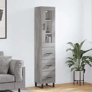 Skříň highboard šedá sonoma 34,5 x 34 x 180 cm kompozitní dřevo - obrázek 1
