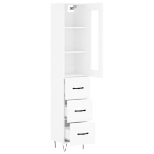 Skříň highboard bílá 34,5 x 34 x 180 cm kompozitní dřevo - obrázek 4