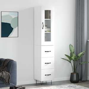 Skříň highboard bílá 34,5 x 34 x 180 cm kompozitní dřevo - obrázek 1