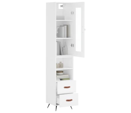 vidaXL Highboard White 34.5x34x180 cm Engineered Wood