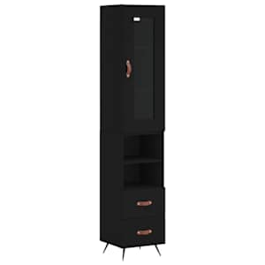 Skříň highboard černá 34,5 x 34 x 180 cm kompozitní dřevo - obrázek 2