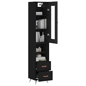 Skříň highboard černá 34,5 x 34 x 180 cm kompozitní dřevo - obrázek 3