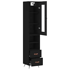 Skříň highboard černá 34,5 x 34 x 180 cm kompozitní dřevo - obrázek 4