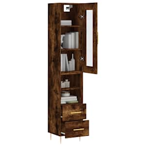 Skříň highboard kouřový dub 34,5 x 34 x 180 cm kompozitní dřevo - obrázek 3