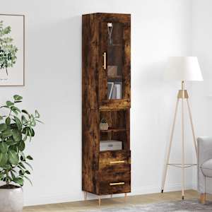 Skříň highboard kouřový dub 34,5 x 34 x 180 cm kompozitní dřevo - obrázek 1