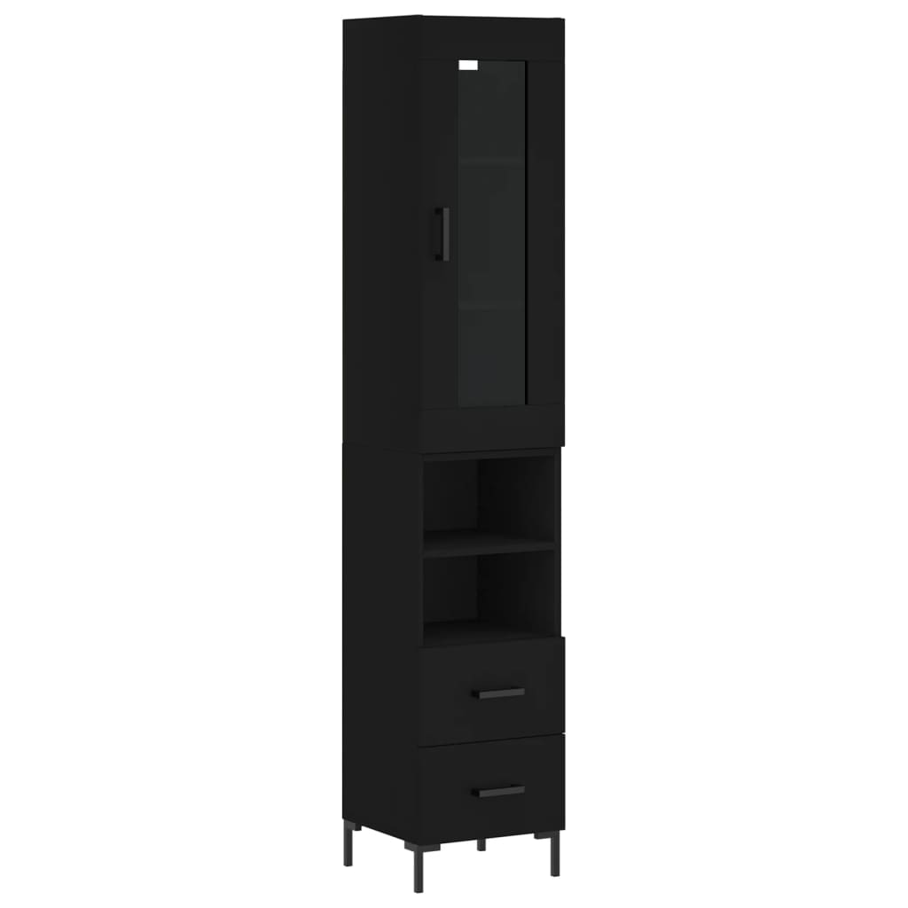 vidaXL Skříň highboard černá 34,5 x 34 x 180 cm kompozitní dřevo