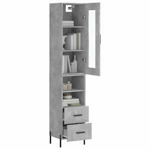 Skříň highboard betonově šedá 34,5x34x180 cm kompozitní dřevo - obrázek 3