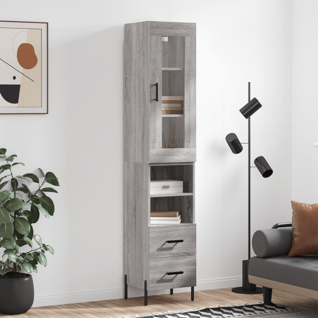 Skříň highboard šedá sonoma 34,5 x 34 x 180 cm kompozitní dřevo