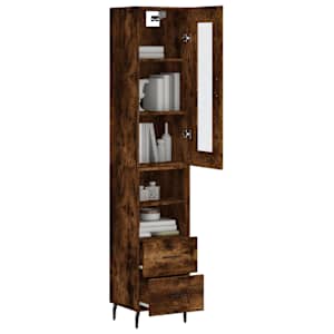 Skříň highboard kouřový dub 34,5 x 34 x 180 cm kompozitní dřevo - obrázek 3