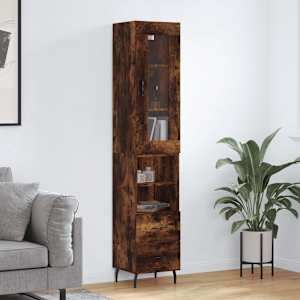 Skříň highboard kouřový dub 34,5 x 34 x 180 cm kompozitní dřevo - obrázek 1