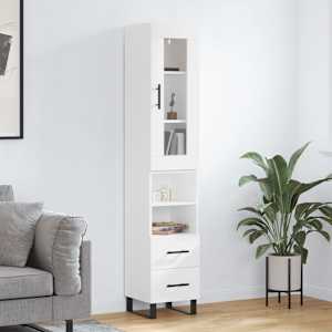 Skříň highboard bílá 34,5 x 34 x 180 cm kompozitní dřevo - obrázek 1