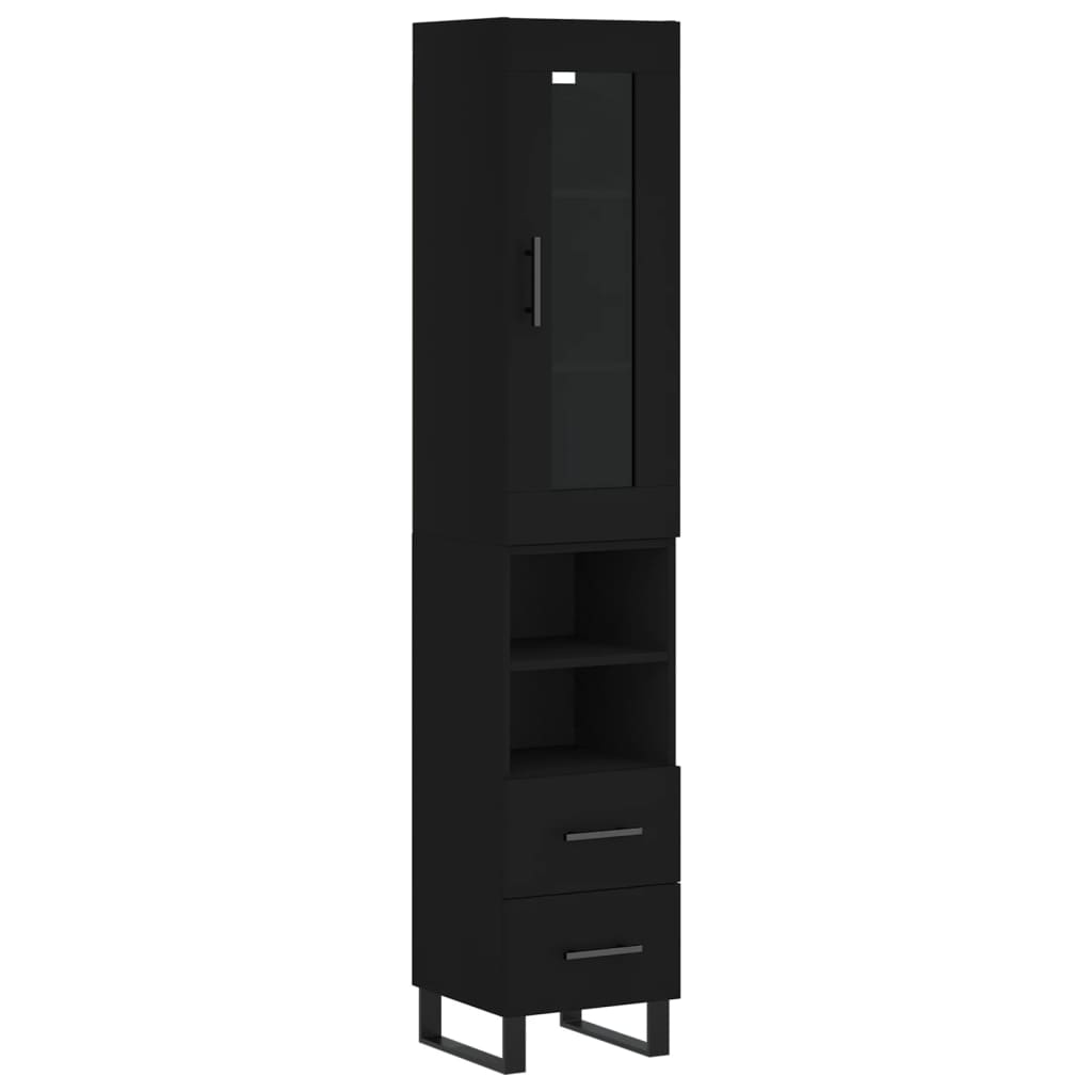 vidaXL Skříň highboard černá 34,5 x 34 x 180 cm kompozitní dřevo