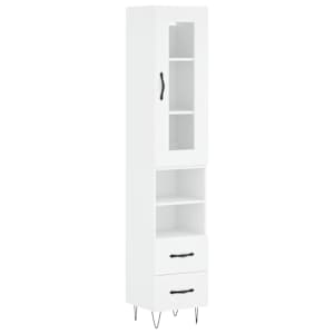 Skříň highboard bílá 34,5 x 34 x 180 cm kompozitní dřevo - obrázek 2