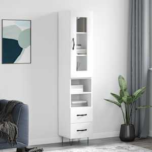 Skříň highboard bílá 34,5 x 34 x 180 cm kompozitní dřevo - obrázek 1